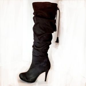 TALIA SODI BRISA PLATFORM BLK HEEL BOOTS SZ 8